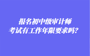 報(bào)名初中級審計(jì)師考試有工作年限要求嗎？