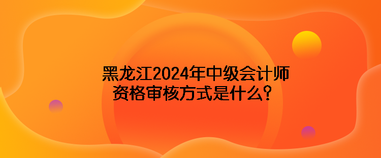 海南2024年中級會計師資格審核方式是什么？