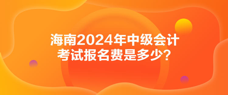 海南2024年中級會計(jì)考試報(bào)名費(fèi)是多少？