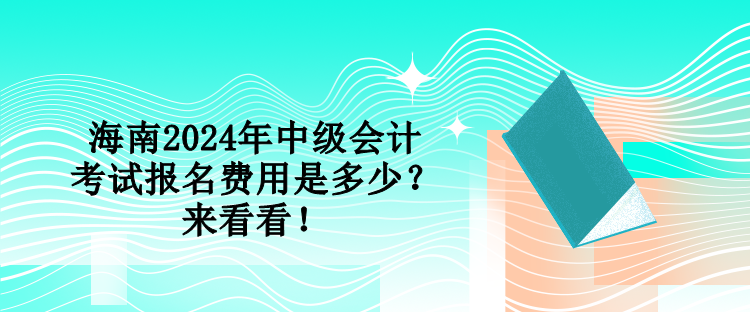 海南2024年中級會計考試報名費用是多少？來看看！