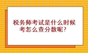 稅務(wù)師考試是什么時候考怎么查分數(shù)呢？