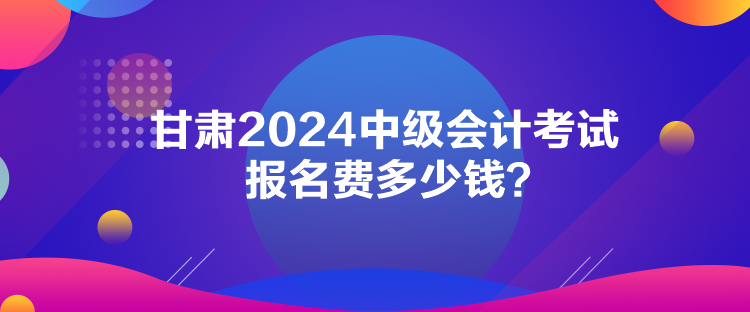 甘肅2024中級(jí)會(huì)計(jì)考試報(bào)名費(fèi)多少錢？