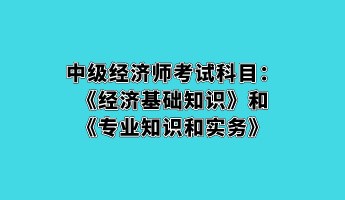 中級經(jīng)濟(jì)師考試科目：《經(jīng)濟(jì)基礎(chǔ)知識》和《專業(yè)知識和實(shí)務(wù)》