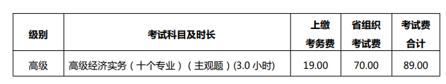 山西高級經(jīng)濟師考試費