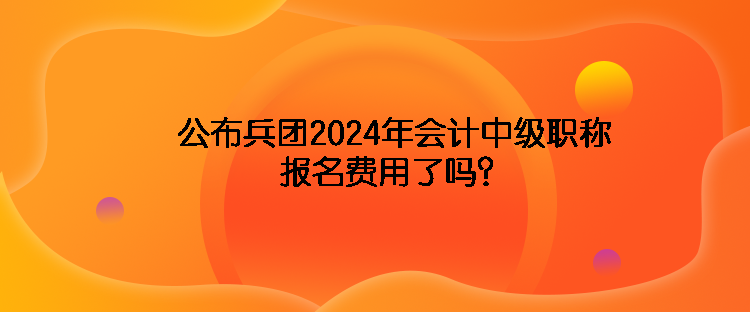 公布兵團(tuán)2024年會計中級職稱報名費用了嗎？