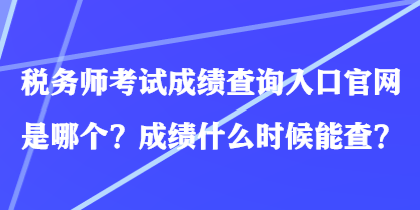 稅務(wù)師考試成績查詢?nèi)肟诠倬W(wǎng)是哪個？成績什么時候能查？