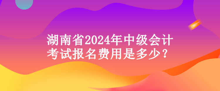 湖南省2024年中級會計考試報名費用是多少？