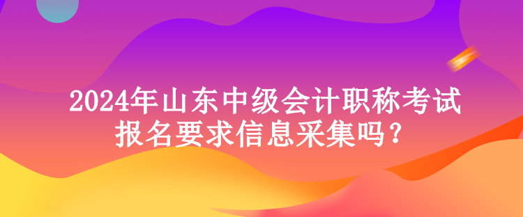 2024年山東中級會計職稱考試報名要求信息采集嗎？