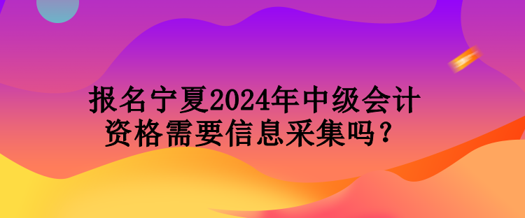 報(bào)名寧夏2024年中級(jí)會(huì)計(jì)資格需要信息采集嗎？