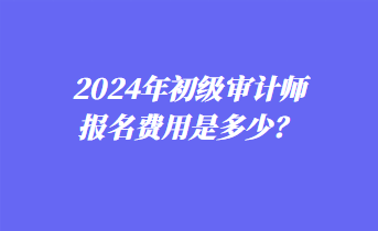 2024年初級(jí)審計(jì)師報(bào)名費(fèi)用是多少？