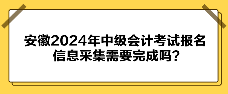 安徽2024年中級(jí)會(huì)計(jì)考試報(bào)名信息采集需要完成嗎？