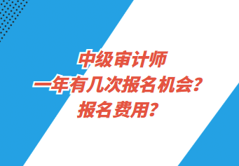 中級審計(jì)師一年有幾次報(bào)名機(jī)會(huì)？報(bào)名費(fèi)用？