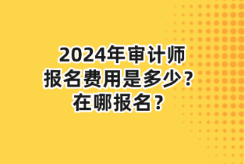 2024年審計(jì)師報(bào)名費(fèi)用是多少？在哪報(bào)名？