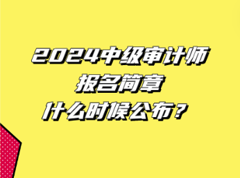 2024中級審計師報名簡章什么時候公布？