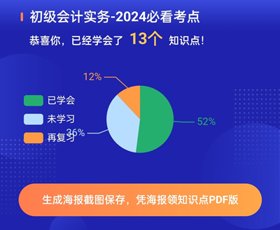 最后一波~2024年初級(jí)會(huì)計(jì)考點(diǎn)速記神器更新50個(gè)必看考點(diǎn)！