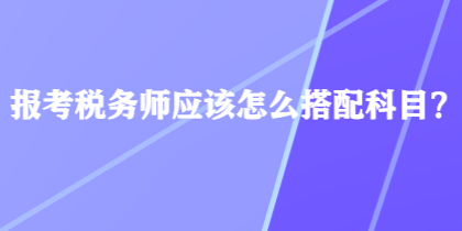 報(bào)考稅務(wù)師應(yīng)該怎么搭配科目？