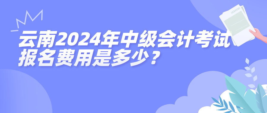 云南2024年中級會計考試報名費(fèi)用