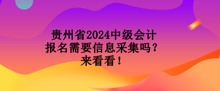 貴州省2024中級(jí)會(huì)計(jì)報(bào)名需要信息采集嗎？來看看！