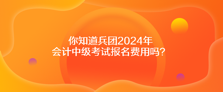 你知道兵團(tuán)2024年會(huì)計(jì)中級(jí)考試報(bào)名費(fèi)用嗎？