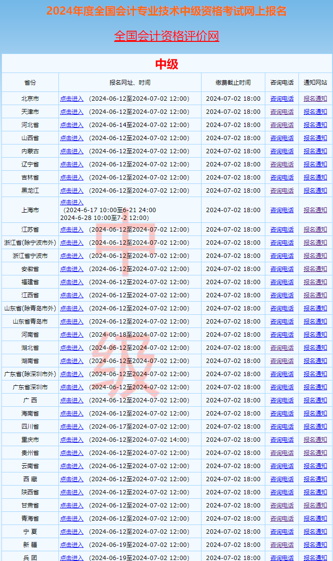 重磅！全國2024中級會計職稱考試報名入口已開通 抓緊報>