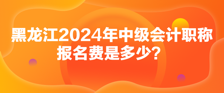 黑龍江2024年中級會計職稱報名費是多少？