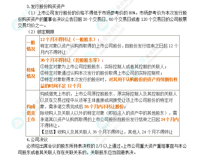 2024年注會(huì)第7章高頻考點(diǎn)9:上市公司重大資產(chǎn)重組