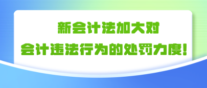 新會(huì)計(jì)法加大對(duì)會(huì)計(jì)違法行為的處罰力度?。?！