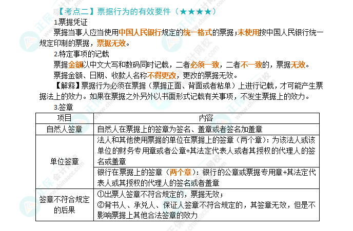 2024年注會(huì)第9章高頻考點(diǎn)2：票據(jù)行為的有效要件