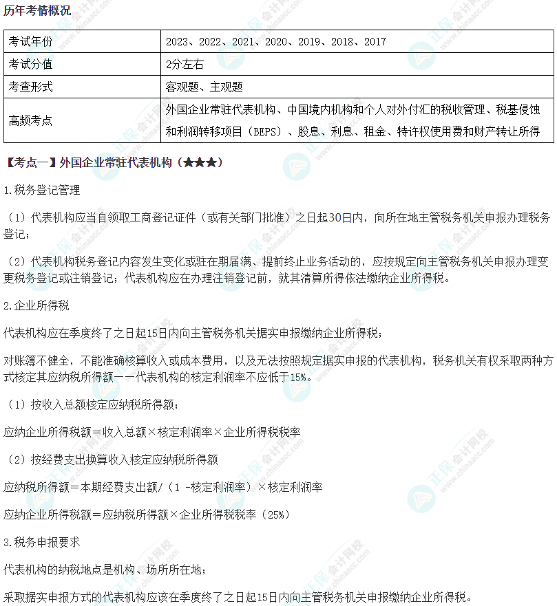 2024年注會《稅法》第12章高頻考點1