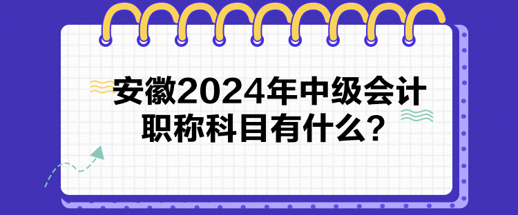 安徽2024年中級會計職稱科目有什么？