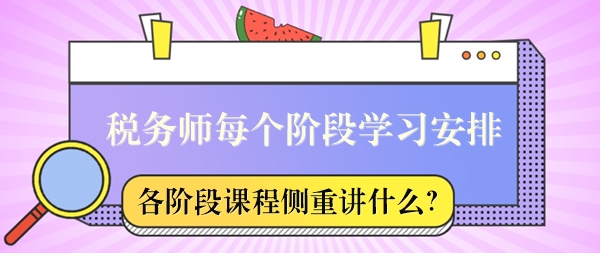 稅務(wù)師課程每個(gè)階段側(cè)重講什么？怎么安排學(xué)習(xí)？