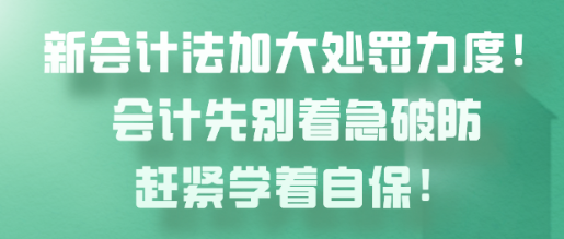 新會計(jì)法加大處罰力度！會計(jì)先別著急破防趕緊學(xué)著自保！