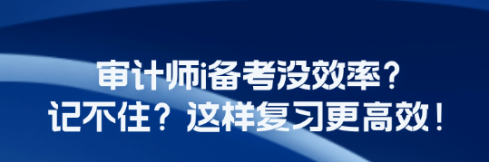 審計(jì)師i備考沒(méi)效率？記不??？這樣復(fù)習(xí)更高效！