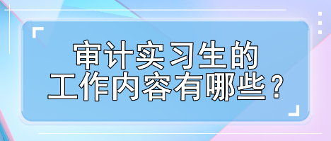 審計實習生工作內(nèi)容有哪些？