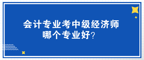 會計專業(yè)考中級經(jīng)濟師哪個專業(yè)好？