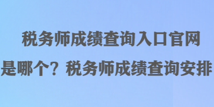 稅務(wù)師成績(jī)查詢?nèi)肟诠倬W(wǎng)是哪個(gè)？稅務(wù)師成績(jī)查詢安排