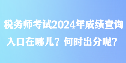 稅務(wù)師考試2024年成績(jī)查詢?nèi)肟谠谀膬?？何時(shí)出分呢？