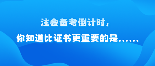 注會備考倒計時，你知道比證書更重要的是......