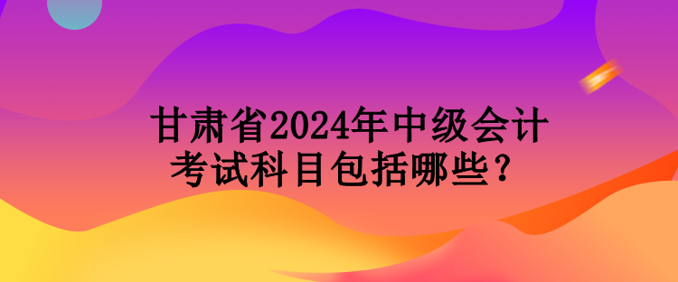 甘肅省2024年中級會(huì)計(jì)考試科目包括哪些？