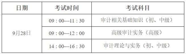 徐州2024年審計(jì)師考試時(shí)間