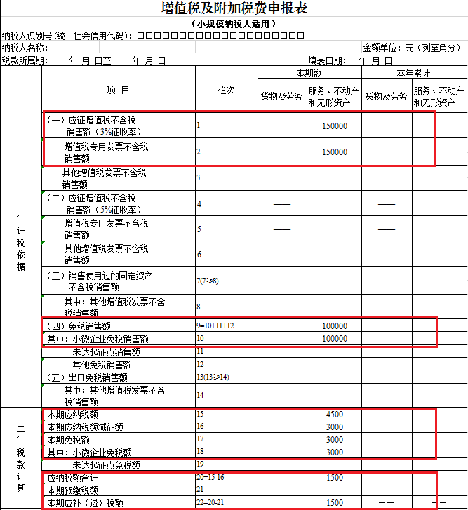 小規(guī)模納稅人增值稅申報表