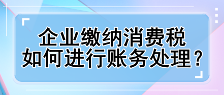 企業(yè)繳納消費稅如何進行賬務(wù)處理？