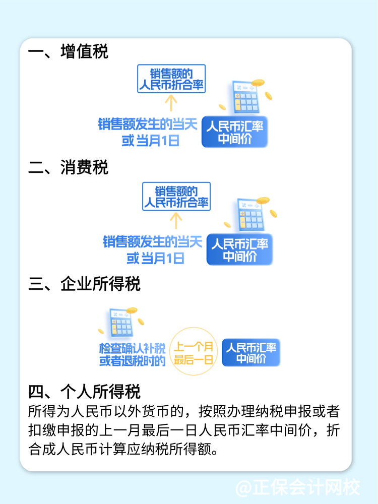 一文了解：不同稅種的外幣匯率折算規(guī)定